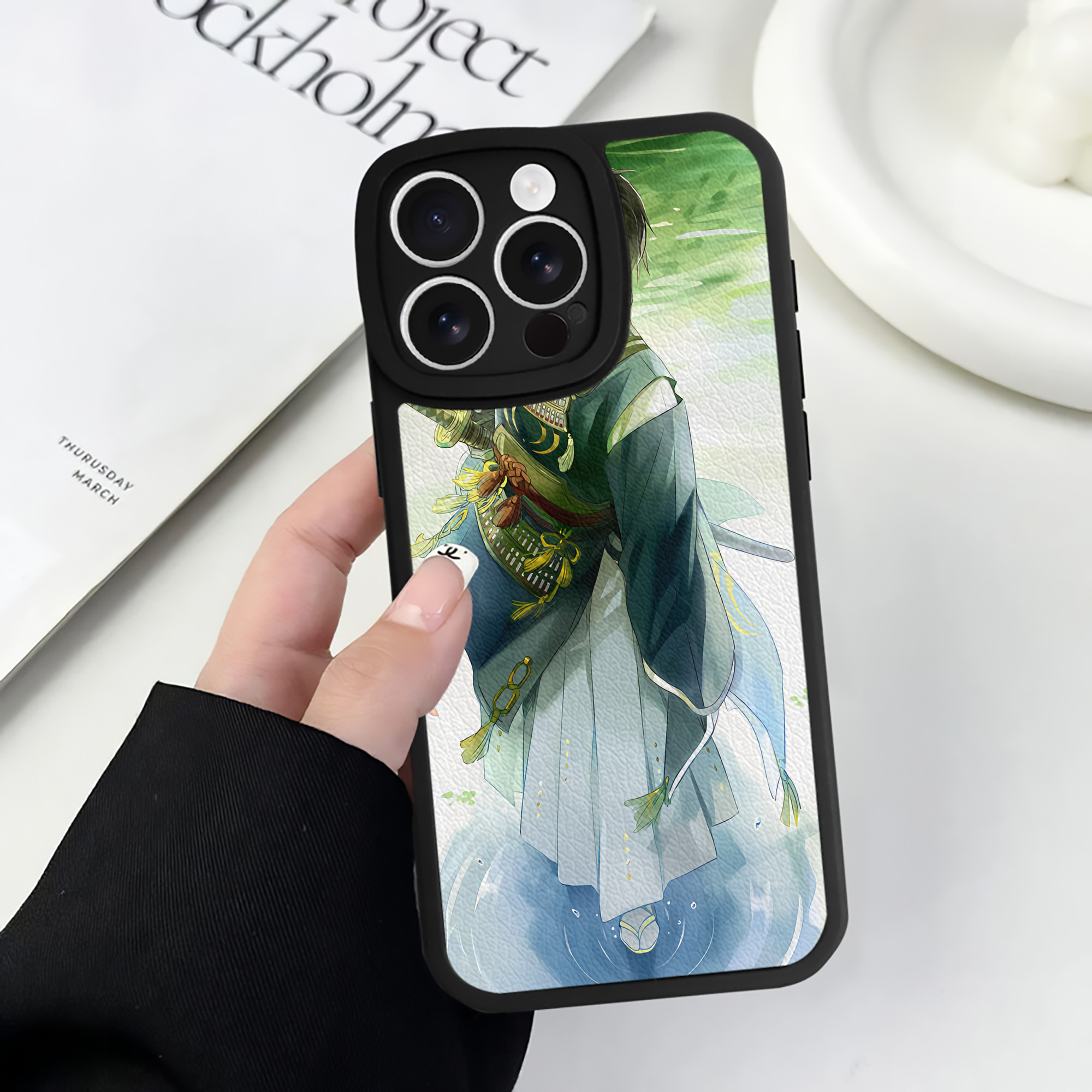 （画像用） 刀剣乱舞 Touken Ranbu 【iPhone 16シリーズ対応】シリコンスマホケース（レザー調） 材質：シリコン